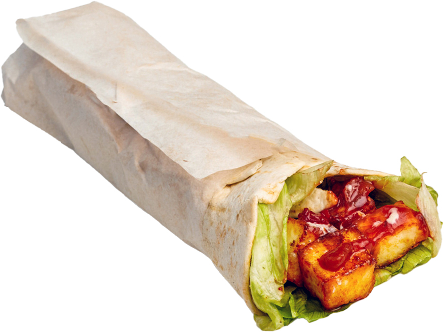 Grilled paneer peri peri vegetarian wrap